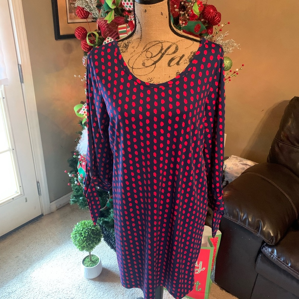 Gently used Mudpie polka dot dress in size large.